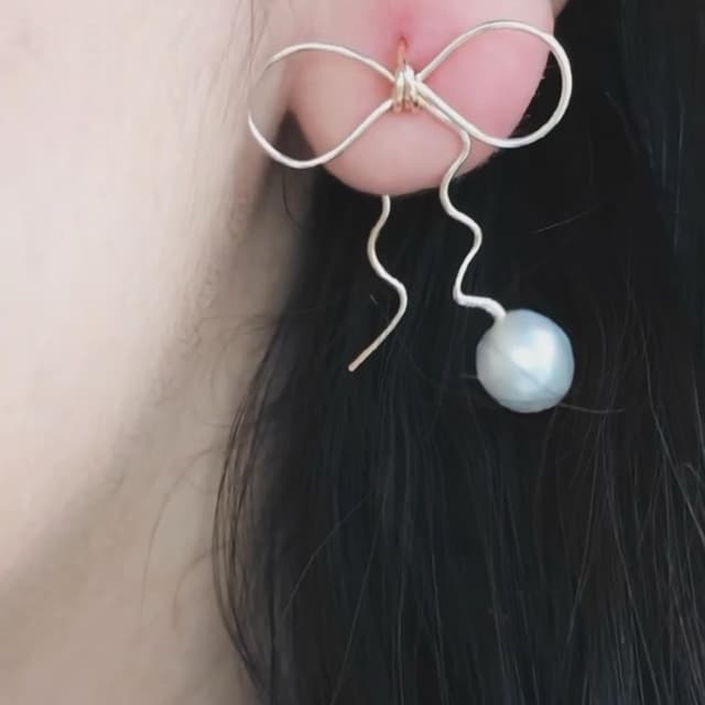 Bow Earrings Handmade