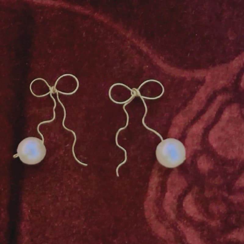Bow Earrings Handmade