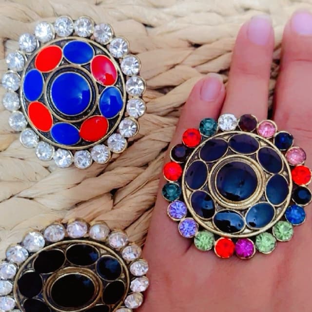 Rajistani style multi colour ring