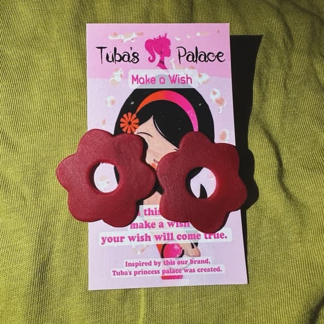 Red Flower Earings